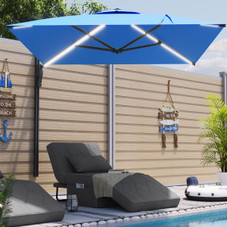 10FT Solar LED Wall Mounted Outdoor Patio Umbrella product image