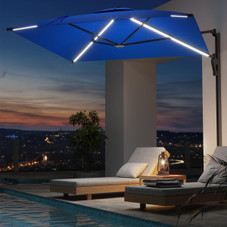 10FT Solar LED Wall Mounted Outdoor Patio Umbrella product image