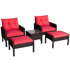 5-Piece Outdoor Patio Furniture Set with Ottoman and Table product image