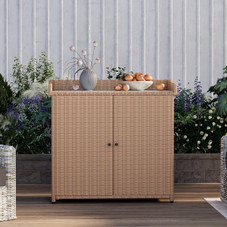 Outdoor Wicker Storage Cabinet with 2 Doors  product image