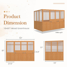 6x10 ft Heavy Duty Lean-to Walk-in Greenhouse  product image