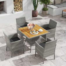 5-Piece PE Wicker Patio Dining Set with 1.97" Umbrella Hole product image