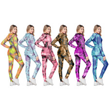 Women's 2-Piece Anti-Cellulite Textured Matching Hooded Top & Bottom Tracksuit product image