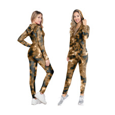 Women's 2-Piece Anti-Cellulite Textured Matching Hooded Top & Bottom Tracksuit product image