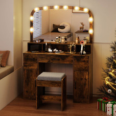 Vanity Makeup Table with Large Mirror and 3-Color Adjustable Lights product image