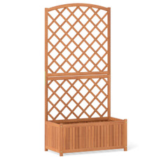 63” Wood Planter Container with Diamond Trellis, Planter Box product image