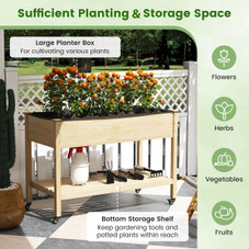 Wooden Raised Garden Bed with Lockable Wheels product image