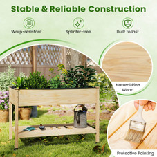 Wooden Raised Garden Bed with Lockable Wheels product image