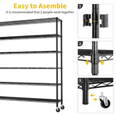 6-Tier Steel Shelving Unit with Wheels product image
