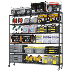 6-Tier Steel Shelving Unit with Wheels product image