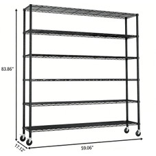 6-Tier Steel Shelving Unit with Wheels product image