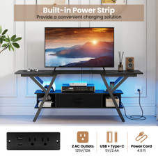 3-Tier TV Stand for 65" TVs with Power Outlets and Remote product image