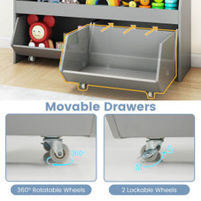 Kids Toy Storage Organizer with 2 Drawers and Wheels product image