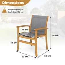 Outdoor Acacia Wood Patio Chairs with Breathable Fabric product image