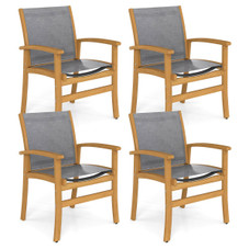 Outdoor Acacia Wood Patio Chairs with Breathable Fabric product image