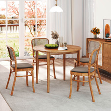 Round Outdoor Slatted Dining Table for 4   product image