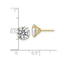 14K Yellow Gold Sythentic Cubic Zirconia Solitaire Earrings (8mm) product image