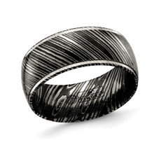 Mens Black Titanium Zebra Band Ring (10mm) product image