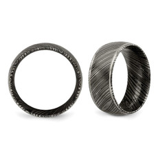 Mens Black Titanium Zebra Band Ring (10mm) product image