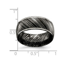 Mens Black Titanium Zebra Band Ring (10mm) product image