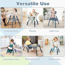 4-in-1 Baby High Chair Set with Adjustable Tray and 5-Point Harness product image