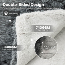  Luxury Fluffy Faux Wolf Fur Throw Blanket product image