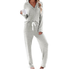 Women's Button Down Lapel Pajamas product image