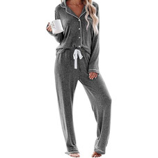 Women's Button Down Lapel Pajamas product image