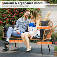 Wicker  Patio  Loveseat  Sofa  product image