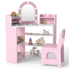 Corner Kids Vanity with Lights and Shelves product image