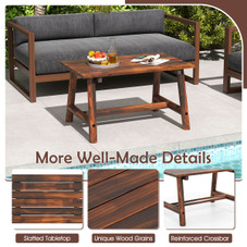 Outdoor Coffee Table with Slatted Tabletop and Reinforced Crossbar product image