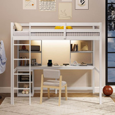 Twin Loft Bed with LED Light and Power Outlet product image