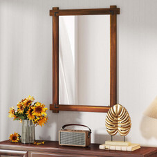 Acacia Wood Wall Mirror with Built-In Hanging Rings product image