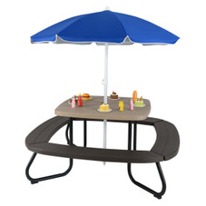 Kids Outdoor Picnic Table with Adjustable and Foldable Umbrella product image