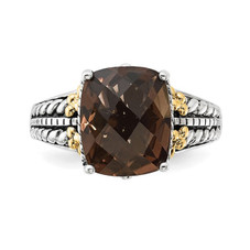 4.50 Carat (ctw) Smoky Quartz Ring in Antiqued Sterling Silver product image