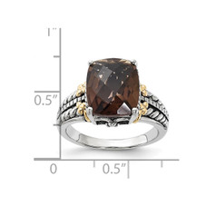 4.50 Carat (ctw) Smoky Quartz Ring in Antiqued Sterling Silver product image