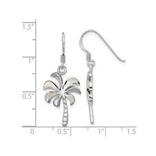 Mother of Pearl Palm Tree Earrings in Sterling Silver product image