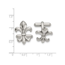 Mens Fleur De Lys Polished Cuff Links in Stainless Steel product image