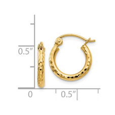 Extra Small Diamond Cut Hoop Earrings in 14K Yellow Gold product image
