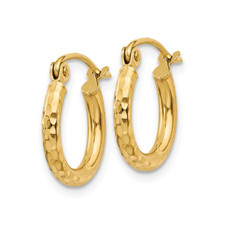 Extra Small Diamond Cut Hoop Earrings in 14K Yellow Gold product image