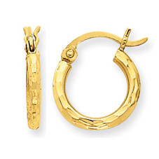 Extra Small Diamond Cut Hoop Earrings in 14K Yellow Gold product image