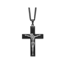 Stainless Steel Crucifix Cross Necklace with Chain (24-Inch) product image