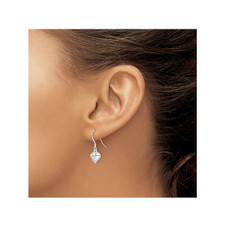 Sterling Silver Dangle Heart Earrings product image