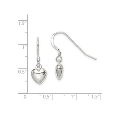 Sterling Silver Dangle Heart Earrings product image