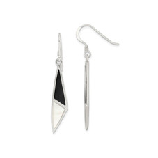 Onyx and Mother of Pearl Dangle Earrings in Sterling Silver product image