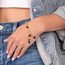 18K Gold Plated Figaro Azabache Bracelet product image