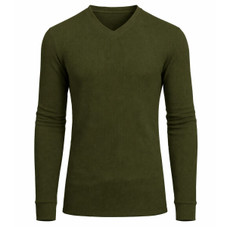 Men’s Long Sleeve Waffle Knit V-Neck Thermal Shirt product image
