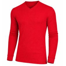 Men’s Long Sleeve Waffle Knit V-Neck Thermal Shirt product image