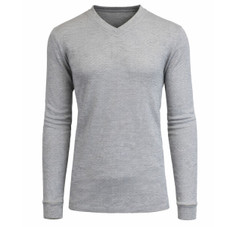 Men’s Long Sleeve Waffle Knit V-Neck Thermal Shirt product image