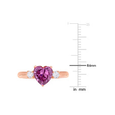 Pink and White Sapphire Heart Ring (2.30 Carat) product image